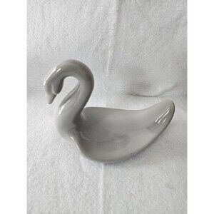 VINTAGE SWAN SOAP DISH CERAMIC Gray GLOSS GLAZE RETRO